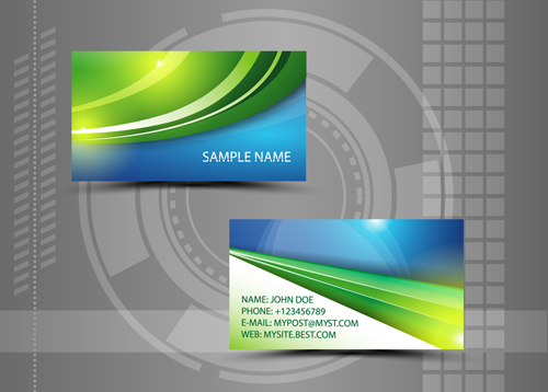 Modern style abstract business cards vector 08
