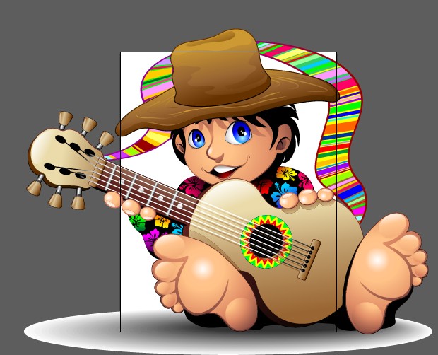 Cartoon boy and guitar design vector