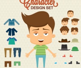 Cartoon character with elements vector