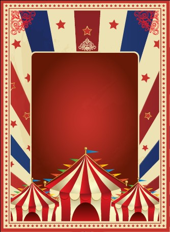 Vintage style circus poster design vector 03