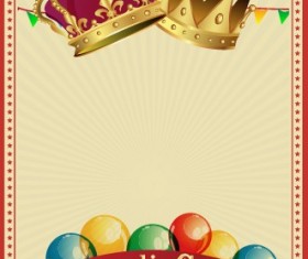 Vintage style circus poster design vector 04