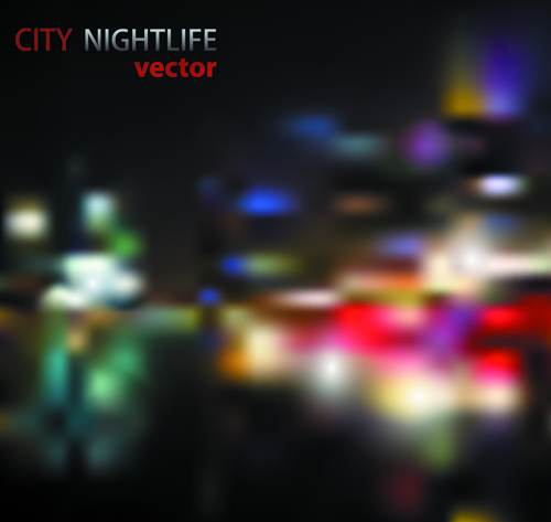 Blurred city night vector background 03
