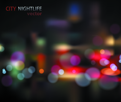 Blurred city night vector background 04
