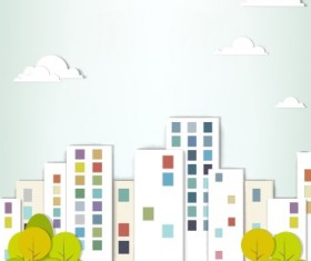City buildings paper cut creative vector 03