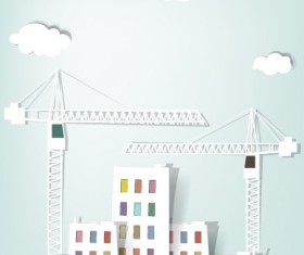City buildings paper cut creative vector 04