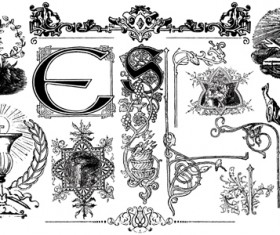 Classical ornaments elements vector material 01