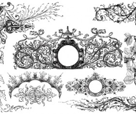 Classical ornaments elements vector material 02