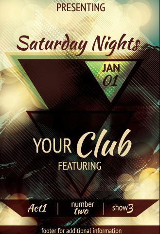 Vintage club flyer cover creative vector 03