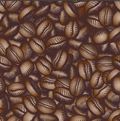 Creative coffee beans pattern vector grephics 02