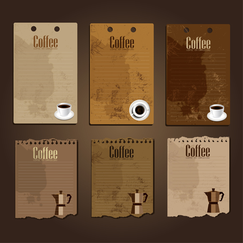 Coffee cards creative vector design 01