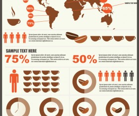 Coffee infographics business template design vector 03