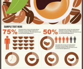 Coffee infographics business template design vector 07