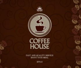 Coffee menu cover design vector material 01