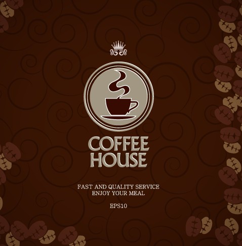 Coffee menu cover design vector material 01