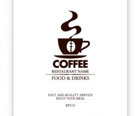 Coffee menu cover design vector material 02