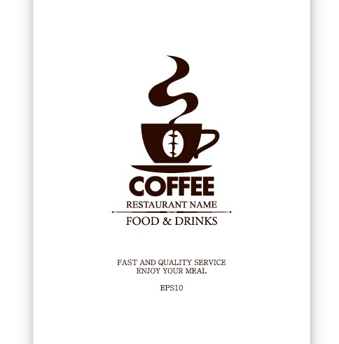 Coffee menu cover design vector material 02