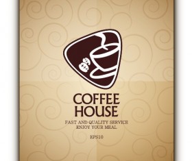 Coffee menu cover design vector material 03