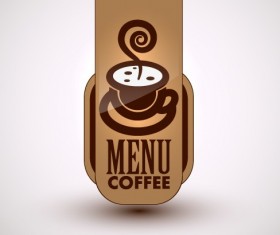 Coffee menu cover design vector material 04