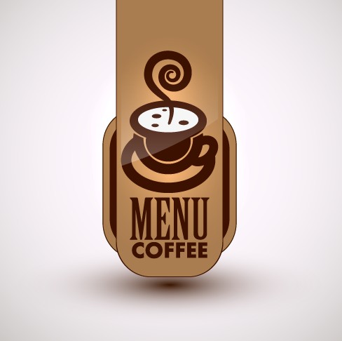 Coffee menu cover design vector material 04