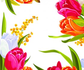 Colored beautiful flowers design graphics