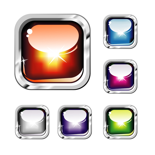 Colored buttons creative vector