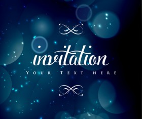 Colored halation invitations background vector 01