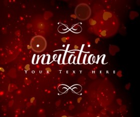 Colored halation invitations background vector 02