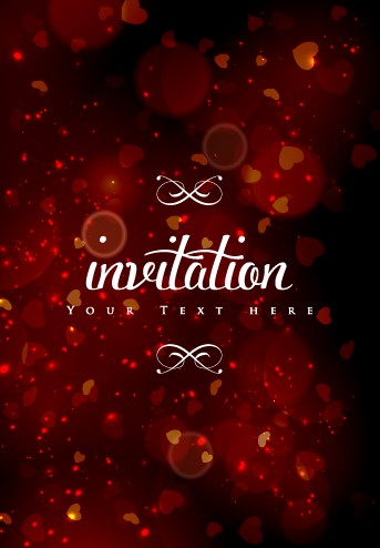 Colored halation invitations background vector 02