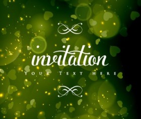 Colored halation invitations background vector 03