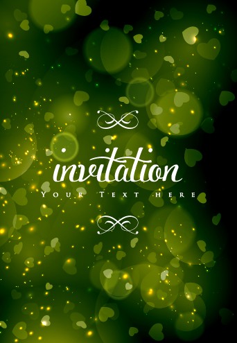 Colored halation invitations background vector 03