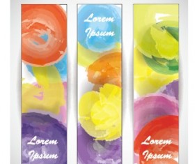 Colored watercolor banners vector