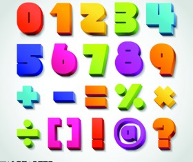 Russian and English alphabet, numbers, symbols vector 06 free download