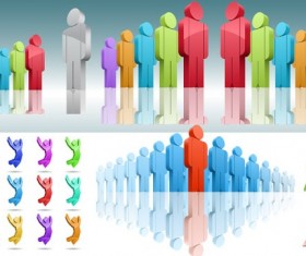 Creative 3d colored people vector