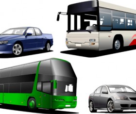 Creative Bus design vector material 01