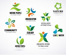 Creative Ecology logos design vector set 01