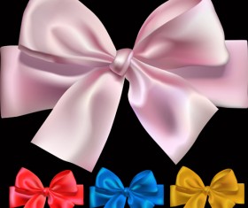 Creative bow design vector material set 03