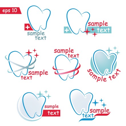 Creative dental logos design graphic vector