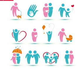 Creative family icons design graphic vector