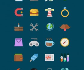 Creative flat psd icons material