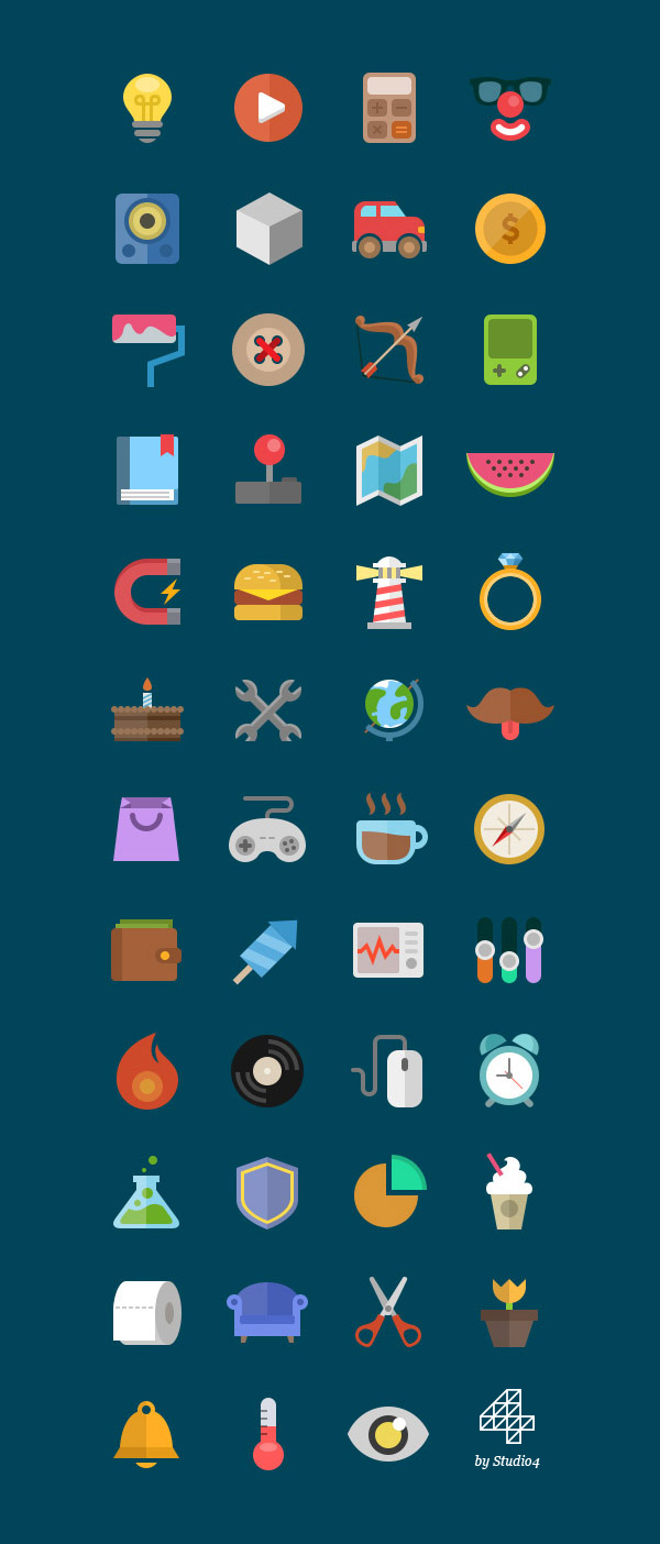 Creative flat psd icons material