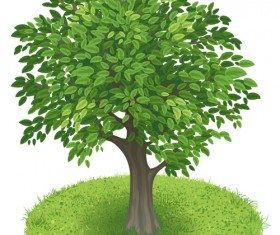 Creative green tree design vector graphics 01