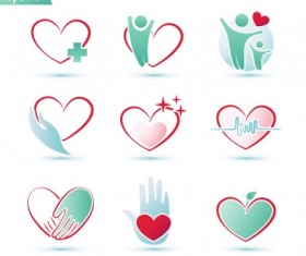 Creative heart icons design graphic vector