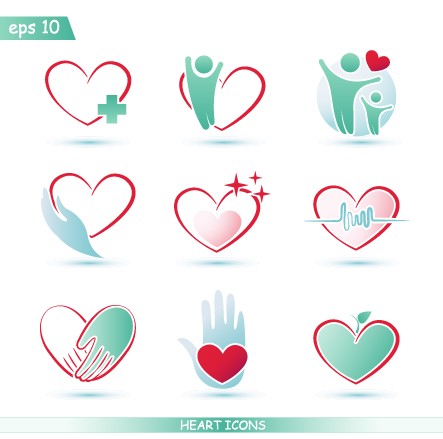 Creative heart icons design graphic vector