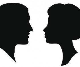 Creative man and woman silhouettes vector set 02