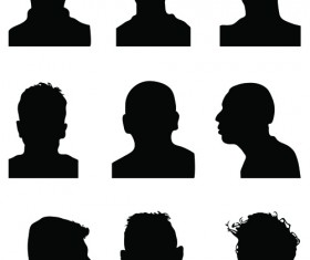 Creative man and woman silhouettes vector set 03