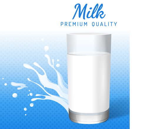 Creative milk poster design vector graphics