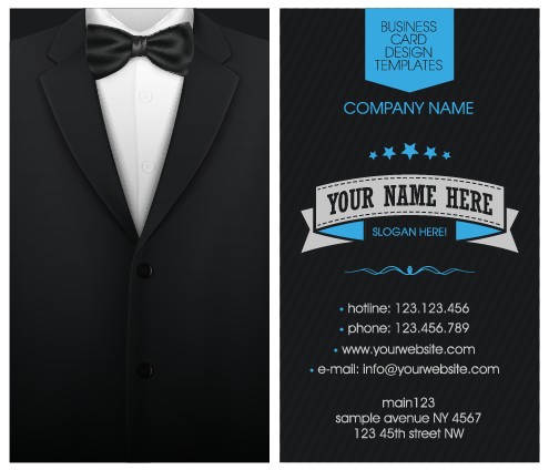 Creative suit with business cards vector set 01