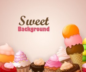 Creative sweets vector background art 01