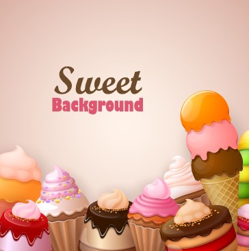 Creative sweets vector background art 01