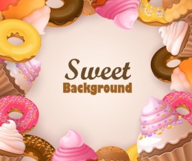 Creative sweets vector background art 02